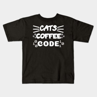 Cats Coffee Code | The 3 Best Things in the World White Kids T-Shirt